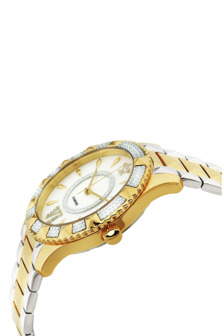 Venice Two-Tone Diamond Bracelet Watch, 39mm - 0.0038 ctw, Alternate, color, TWO TONED SS IPYG