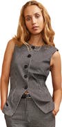 Ro&Zo Round Neck Houndstooth Waistcoat
