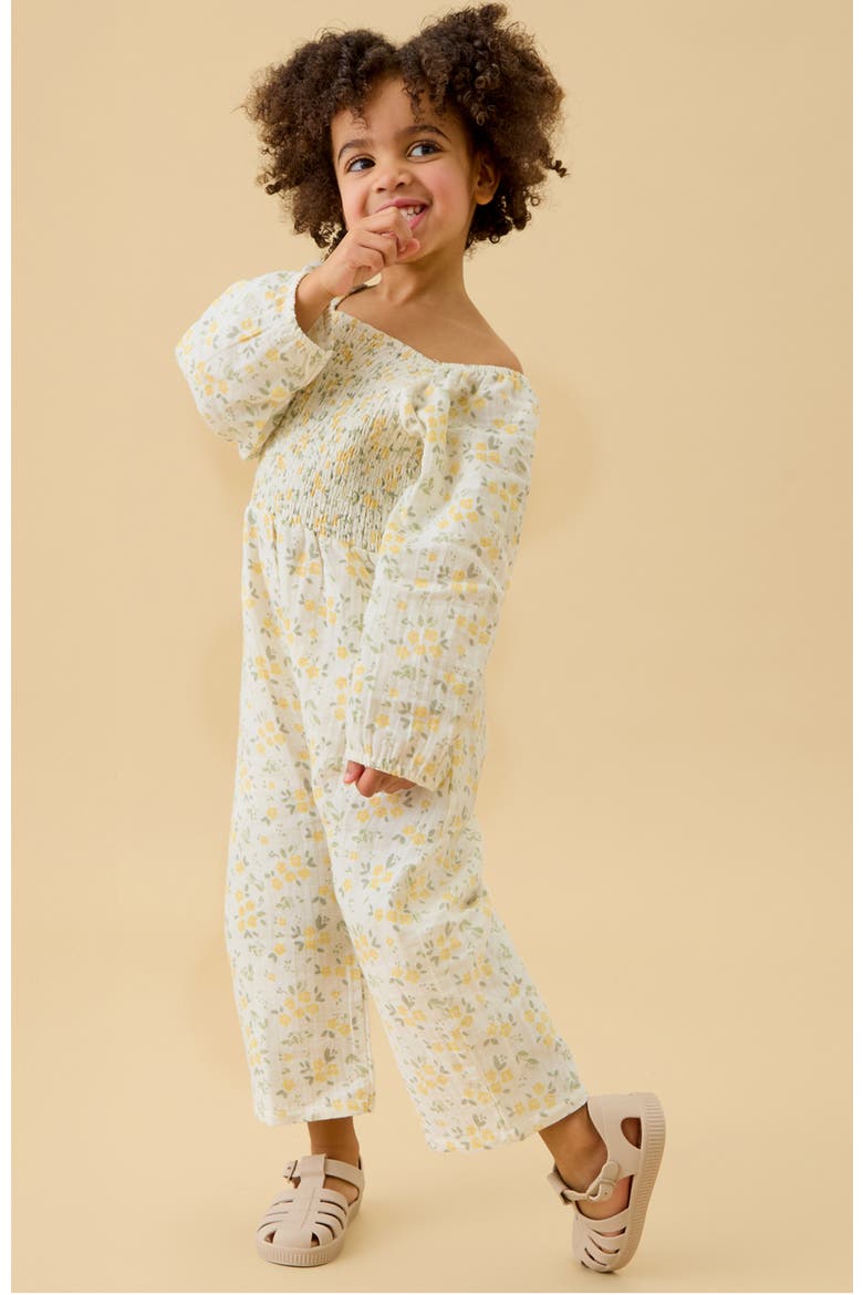 Floral Muslin Jumpsuit, Alternate, color, Floral Cloud Dancer