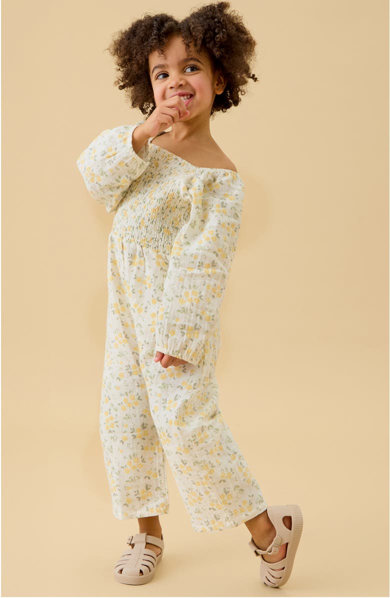 MORI Floral Muslin Jumpsuit, Alternate, color, Floral Cloud Dancer