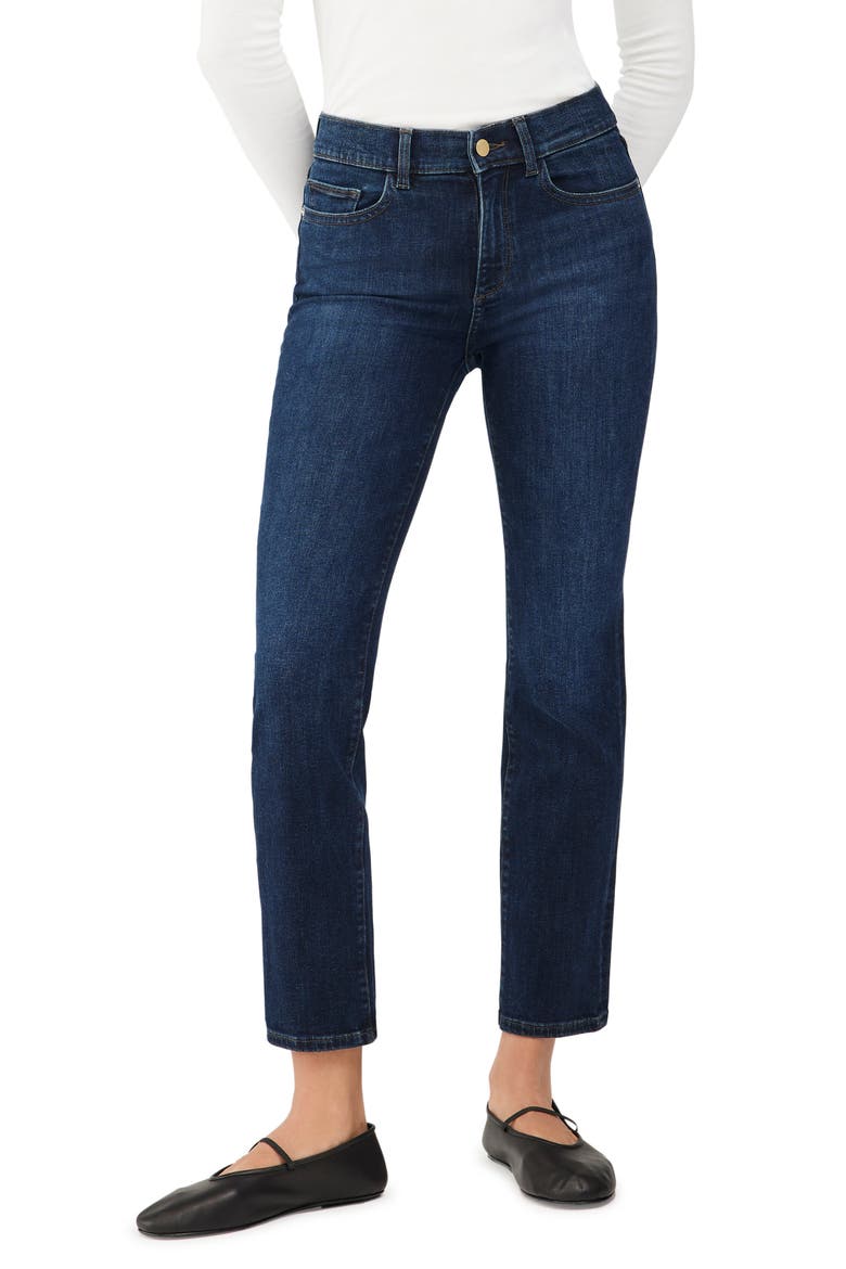 Mara Instasculpt Mid Rise Ankle Straight Leg Jeans, Main, color, INDIA INK
