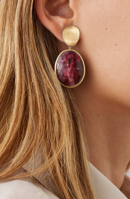 Marco Bicego Lunaria Thulite Drop Earrings In Gold
