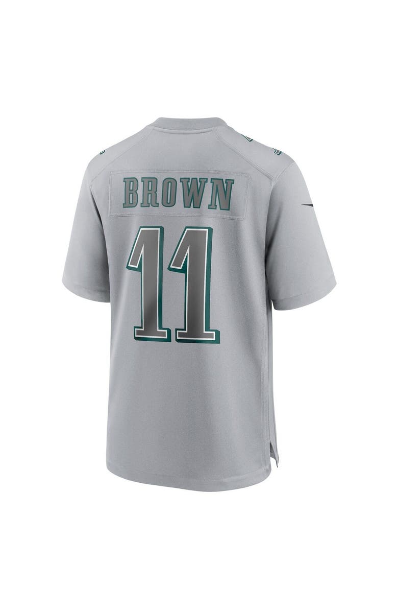 Nike Men's Nike A.J. Brown Gray Philadelphia Eagles Super Bowl LVII Patch Atmosphere Fashion Game Jersey, Alternate, color, 