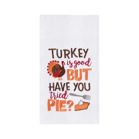 Turkey And Pie Flour Sack Kitchen Dishtowel