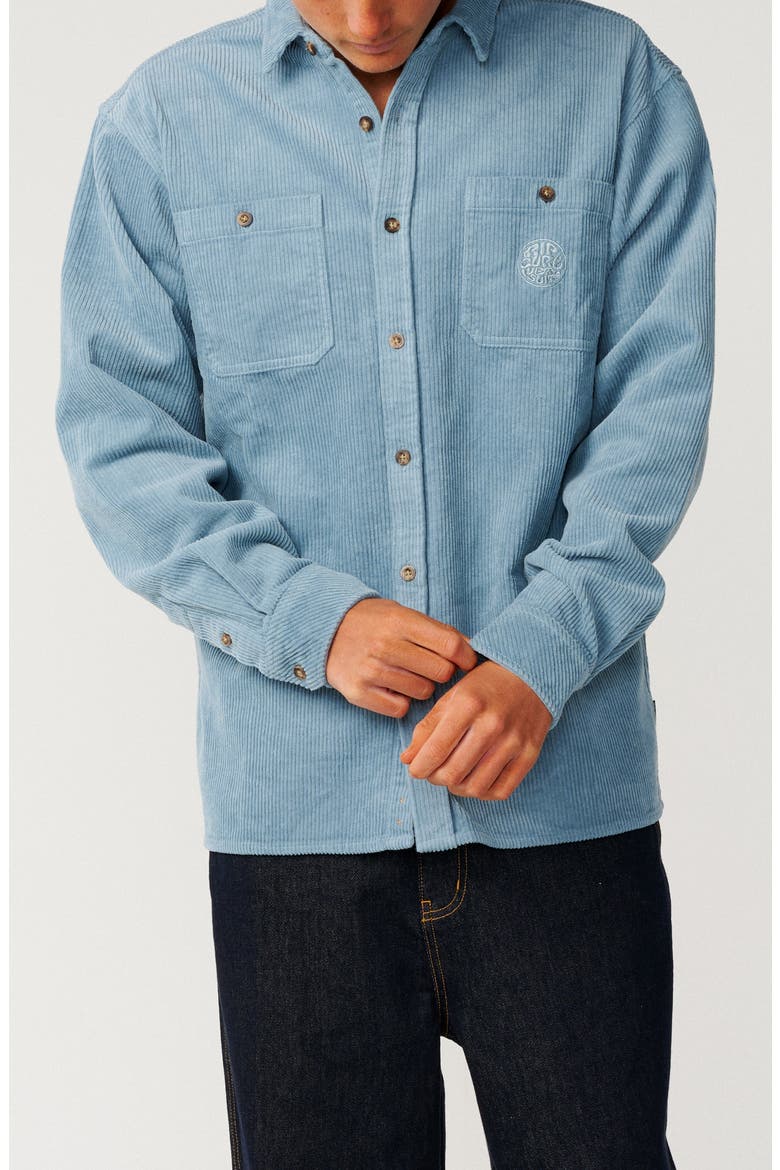 Premium Surf Cotton Corduroy Button-Up Overshirt, Main, color, CITADEL BLUE