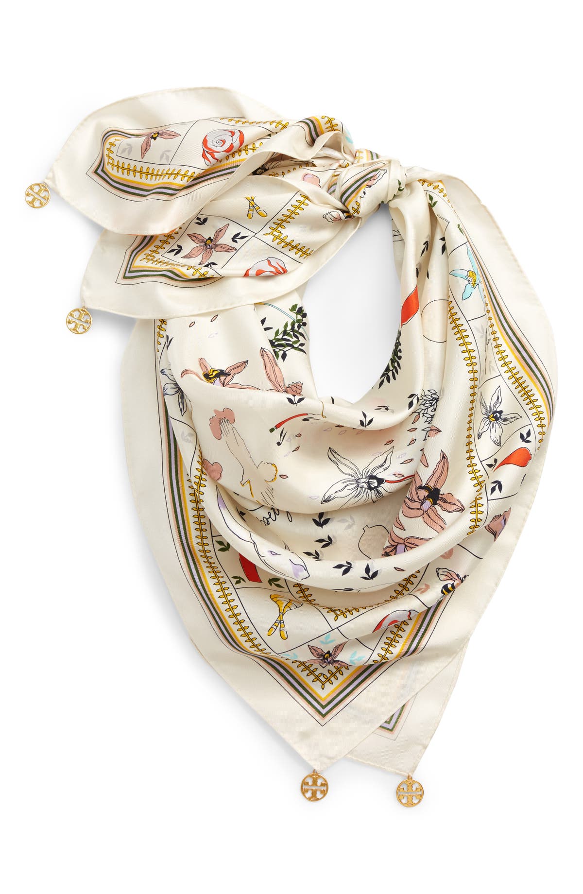 Tory Burch Sylvan print silk square scarf