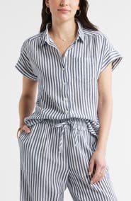 Caslon® Cotton Gauze Button-Up Shirt