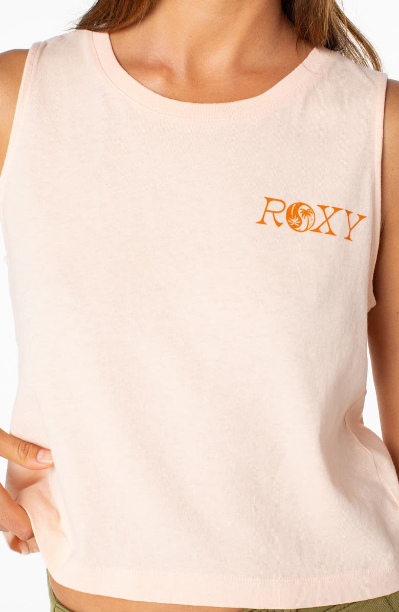 Roxy Wildflower Cotton Graphic Tank, Alternate, color, Tropical Peach