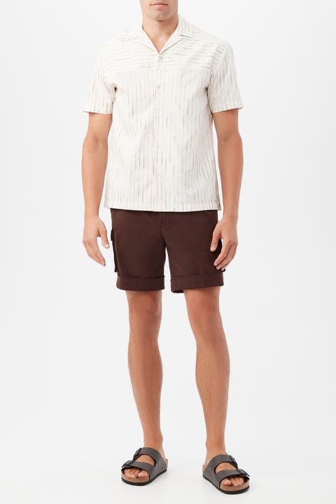 Angelo Striped Short Sleeve Button-Up Shirt