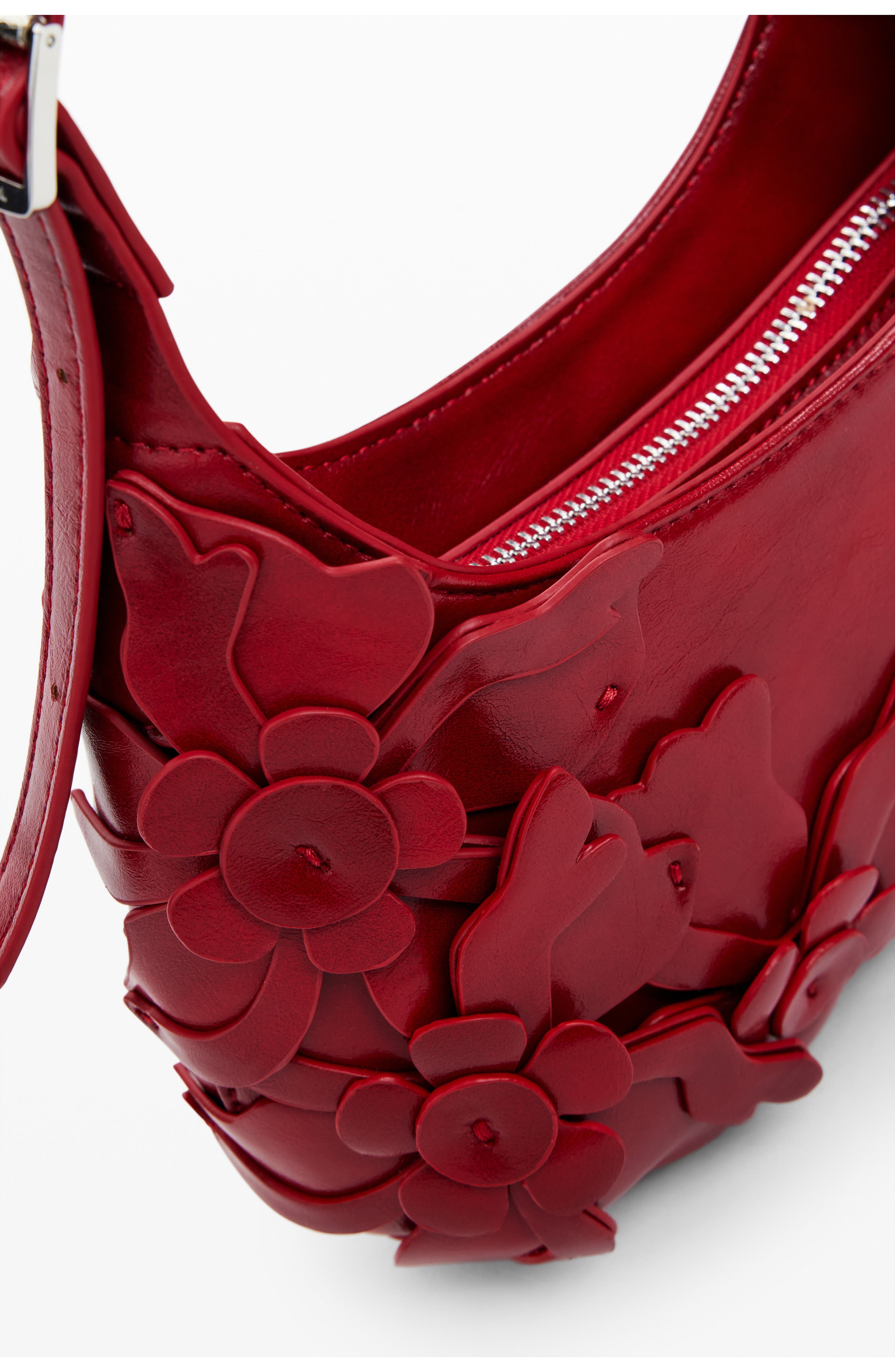 Desigual Faux Leather Shoulder Bag, Alternate, color, Red