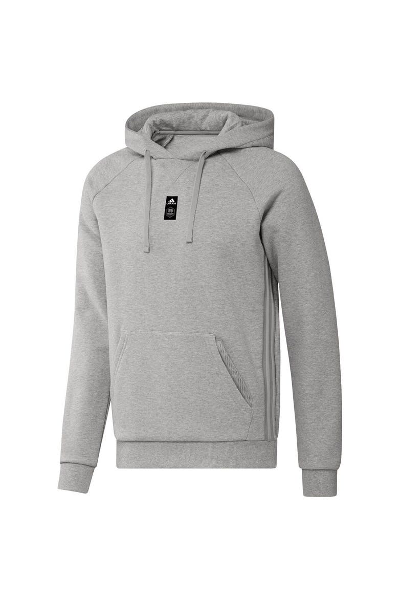 Men's adidas Heathered Gray Houston Dynamo FC Travel Raglan Pullover Hoodie, Alternate, color, Heather Gray
