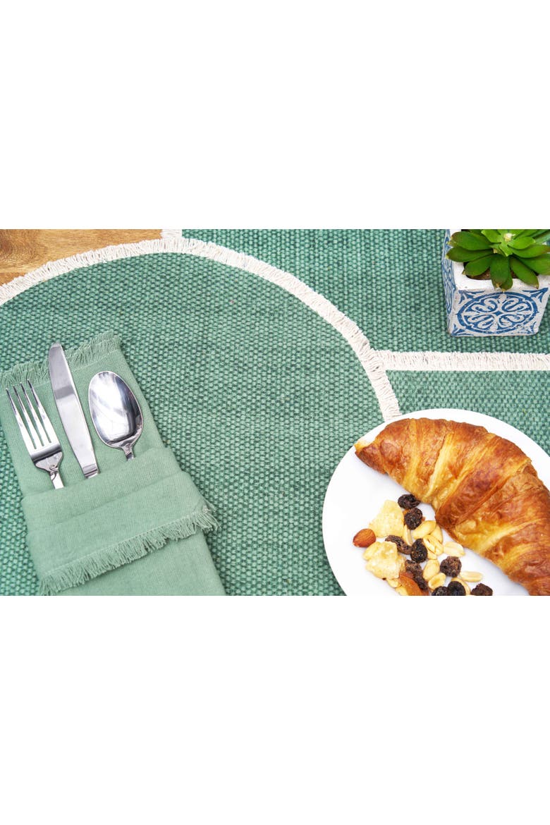 Fringed Aspen Table Runner 14" x 72", Alternate, color, Green