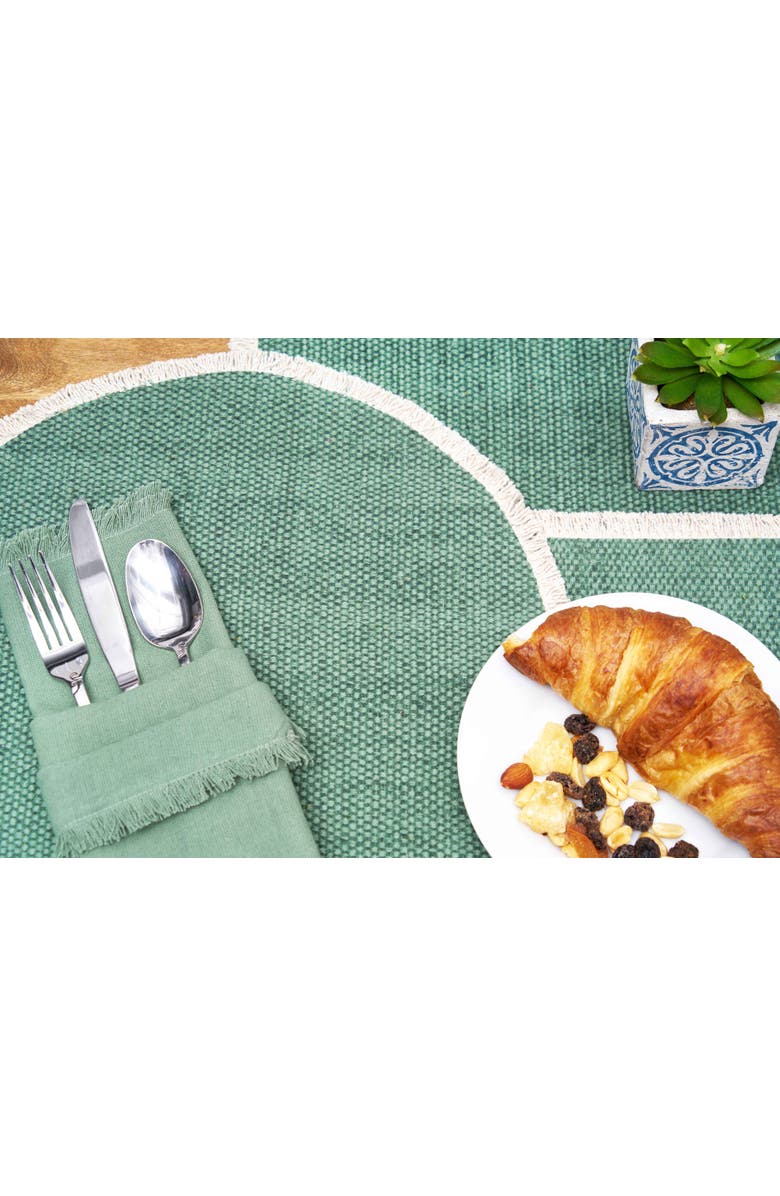 C&F Home Fringed Aspen Table Runner 14" x 72", Alternate, color, Green