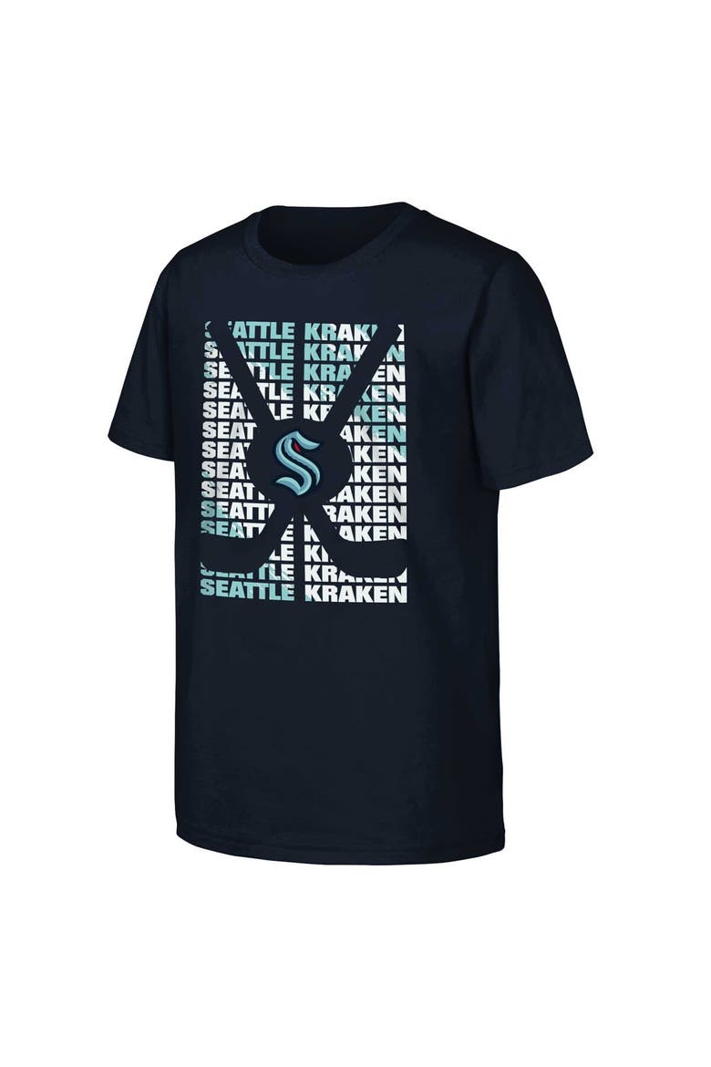 Youth Deep Sea Blue Seattle Kraken Box T-Shirt, Alternate, color, Navy