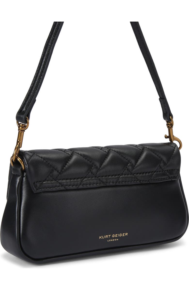Kurt Geiger London Pickle Quilted Leather Shoulder Bag, Alternate, color, Black