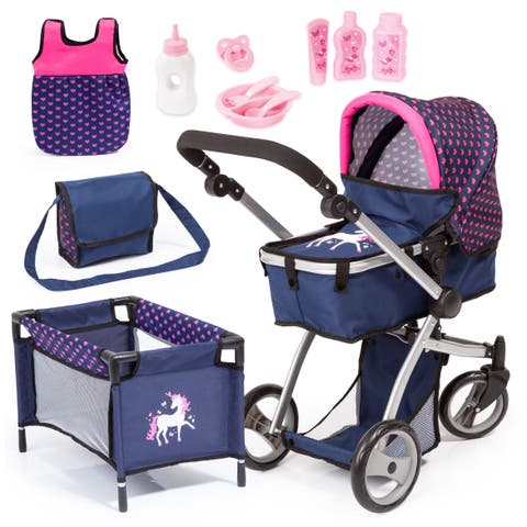 Pram Mega Set, Dolls up to 18", Sleeping Bag & Travel Bag