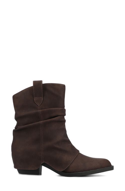 Journee Collection Wynette Slouchy Western Boot In Brown