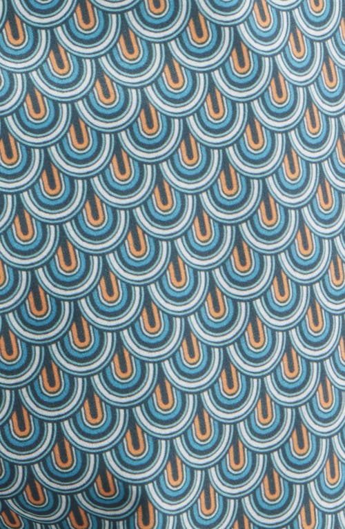 Stone Rose Retro Wallpaper Print Swim Trunks In Blue