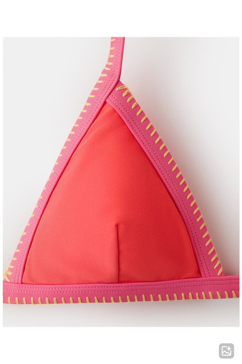 Embroidered Two-Piece Swimsuit, Alternate, color, CORAL RED