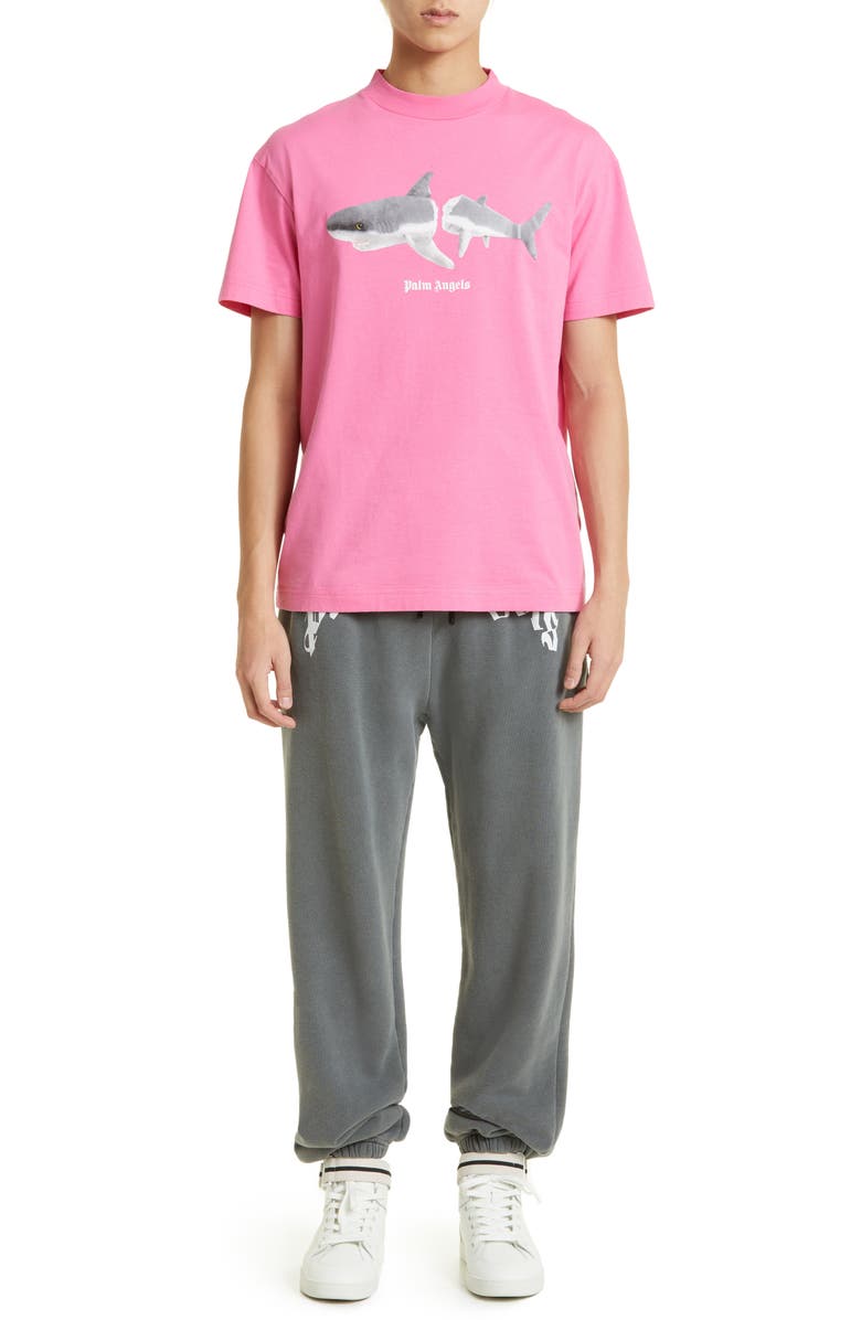 Palm Angels Curved Logo Cotton Joggers, Alternate, color,