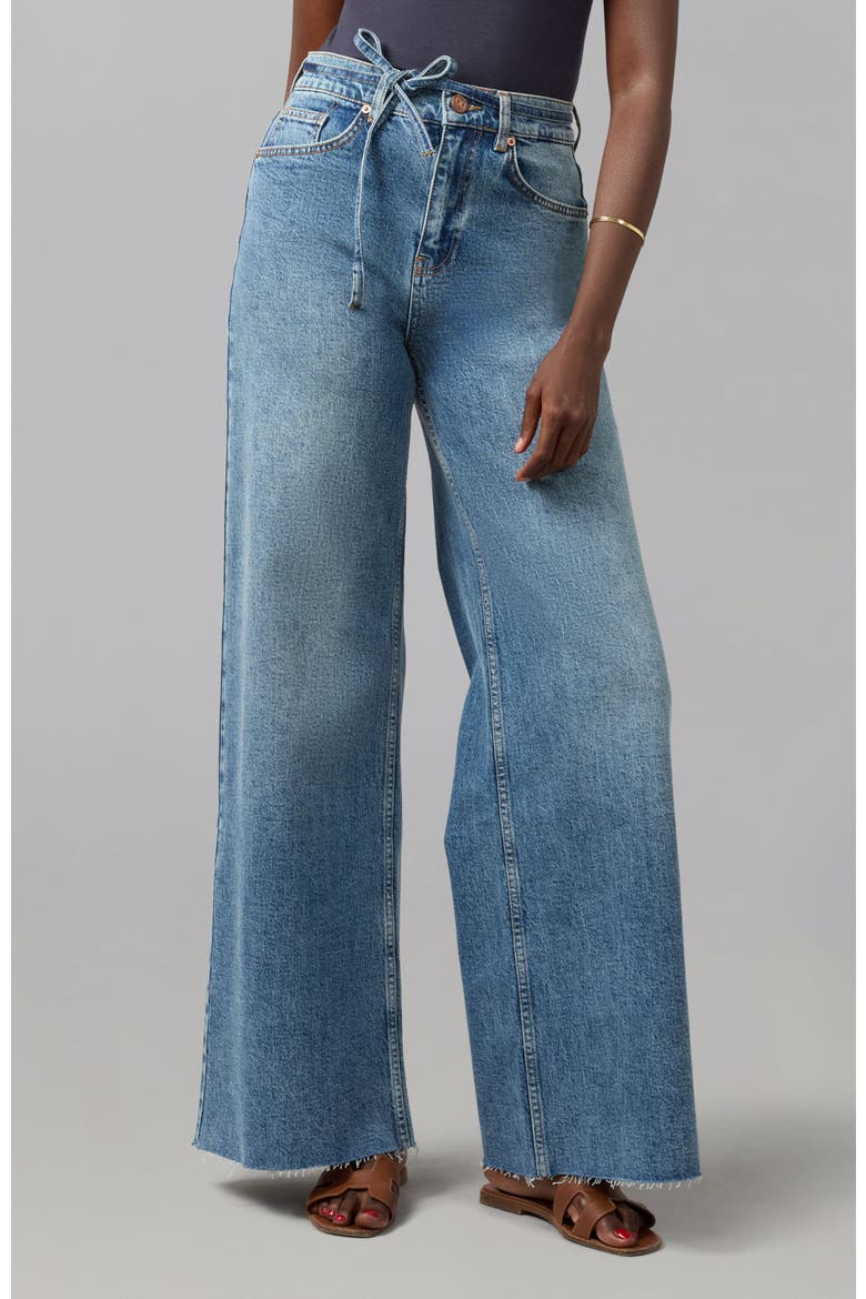 Milan Ultra High Rise Wide Leg Jeans, Main, color, Divine Blue