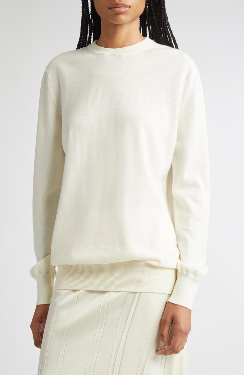Jil Sander Superfine Merino Wool Sweater, Alternate, color, Natural
