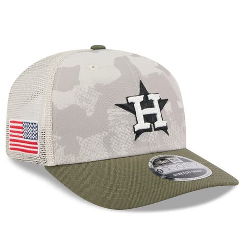 Men's New Era Light Beige/Olive Houston Astros 2025 Armed Forces Day 9SEVENTY Stretch-Snap Hat