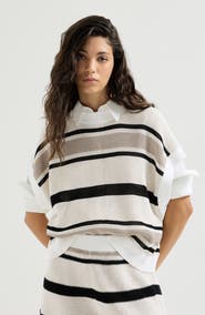 Brunello Cucinelli Cotton net knit T-shirt
