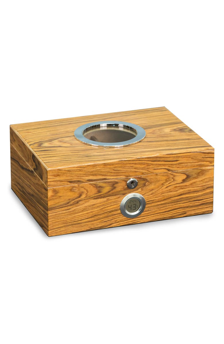 Bey-Berk Oliver Olive Wood Cigar Humidor, Main, color, Natural Wood