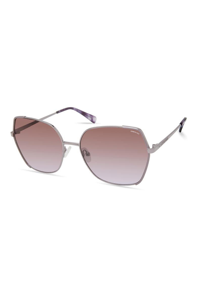Geometric 60mm Sunglasses, Main, color, GOLD / GRADIENT SMOKE
