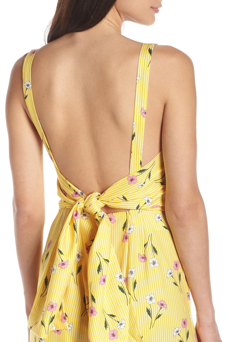 Limoncello Cropped Jumpsuit, Alternate, color, YELLOW FLORAL