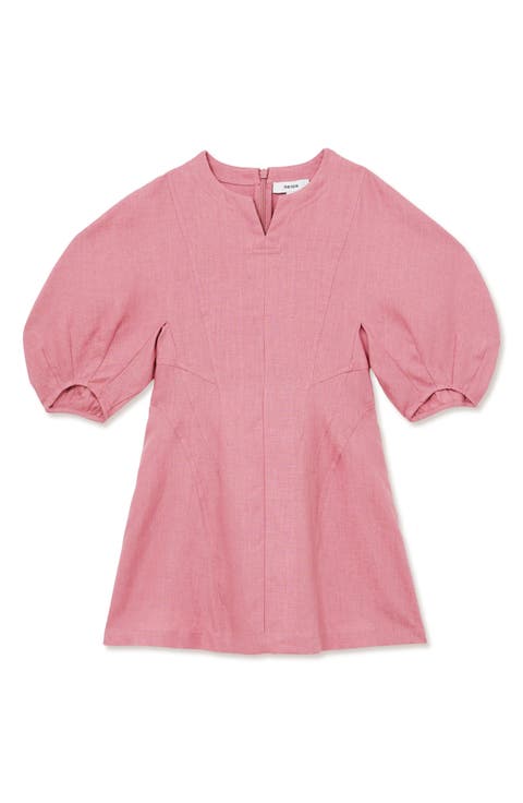 Kids' Romy Jr. Puff Sleeve Linen Dress (Little Kid)