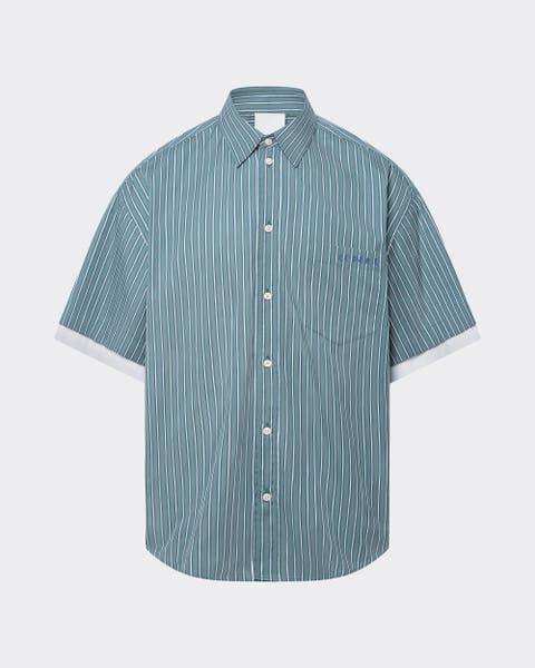 Double Short Sleeve Button Down Shirt