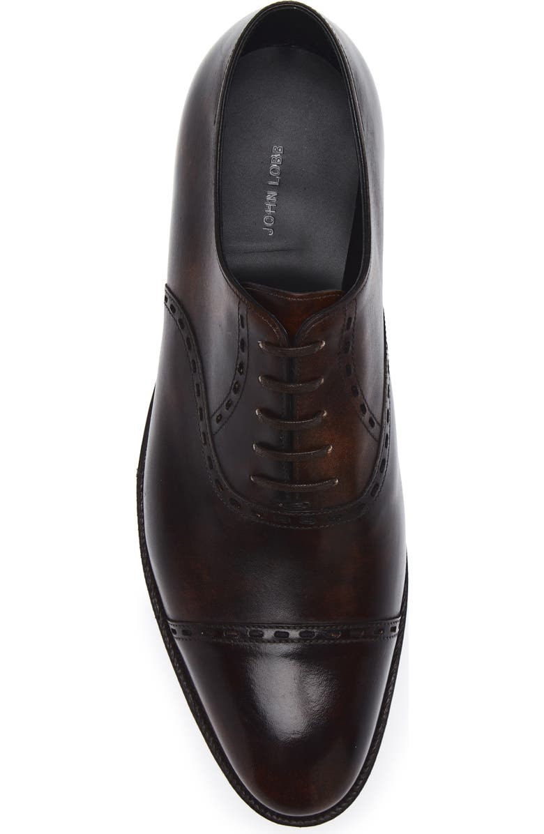 John Lobb Philip II Oval Cap Toe Oxford, Alternate, color, Dark Brown