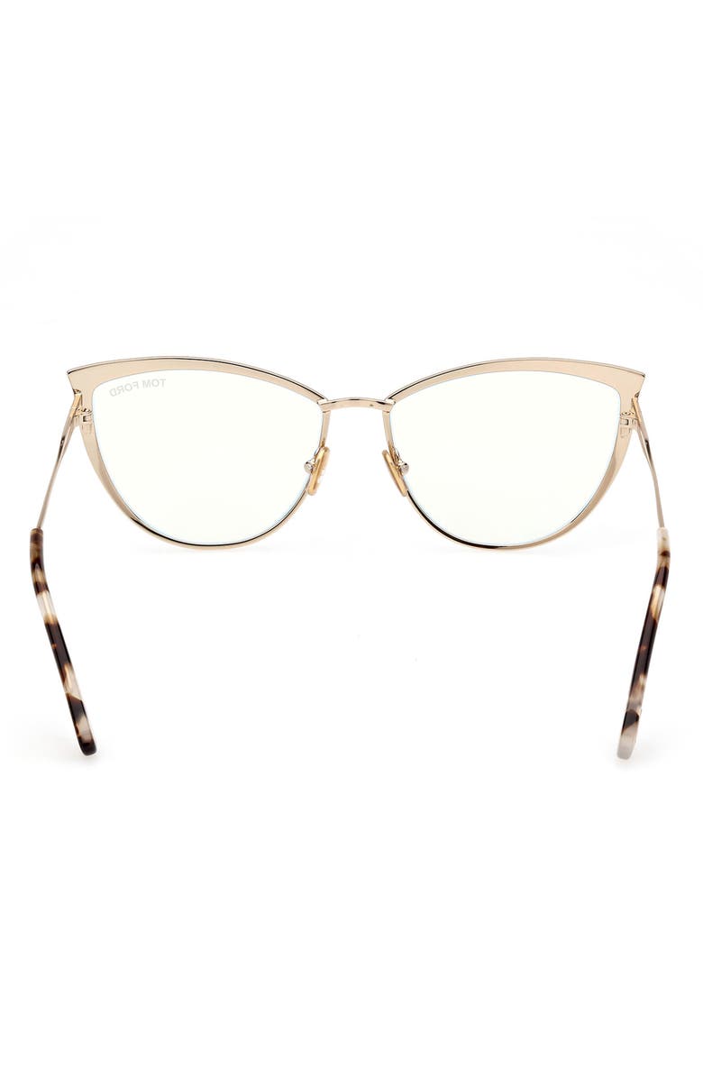 TOM FORD 56mm Cat Eye Blue Light Blocking Glasses, Alternate, color, 