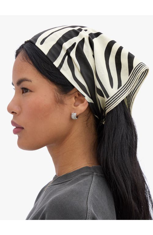 Clare V . Zebra Stripe Bandana Scarf In Black