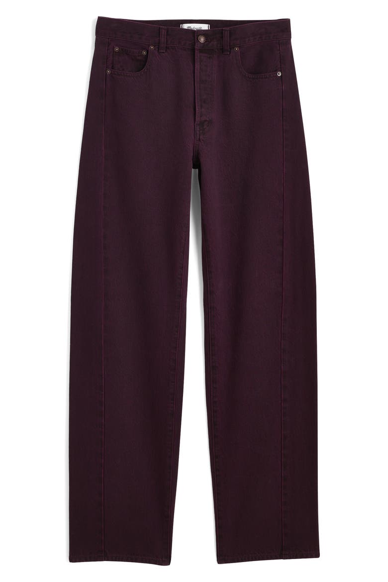 Pieced Barrel Leg Jeans, Alternate, color, DARK BURGUNDY