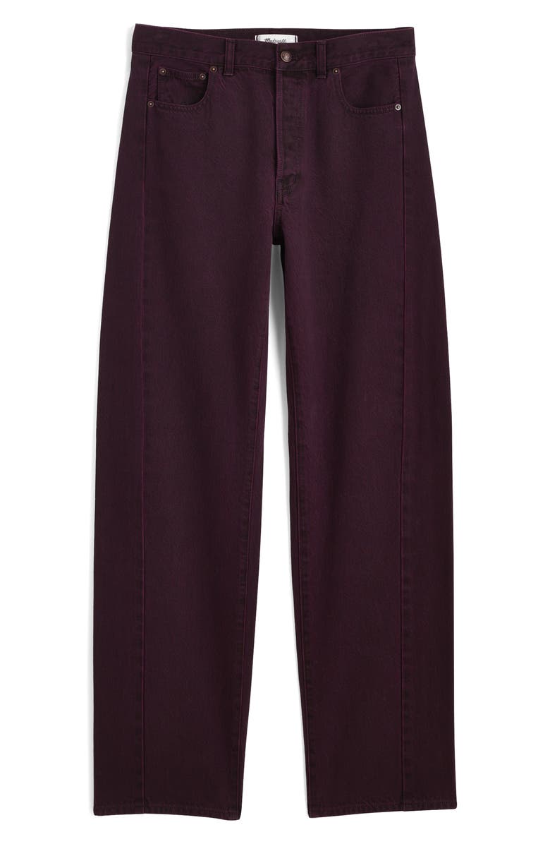 Madewell Pieced Barrel Leg Jeans, Alternate, color, Dark Burgundy