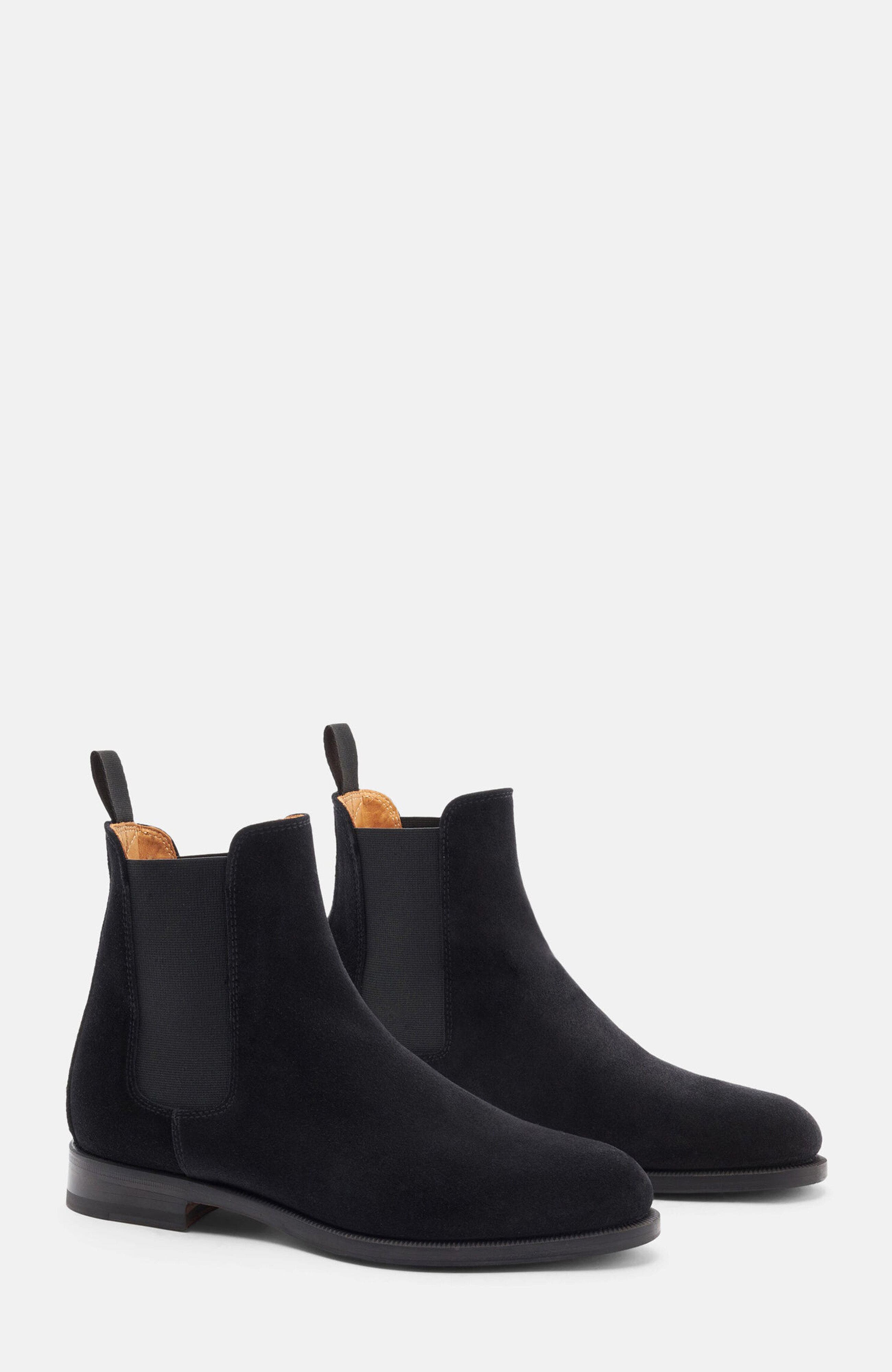 Elena Chelsea Boots, Main, color, Black - Suede