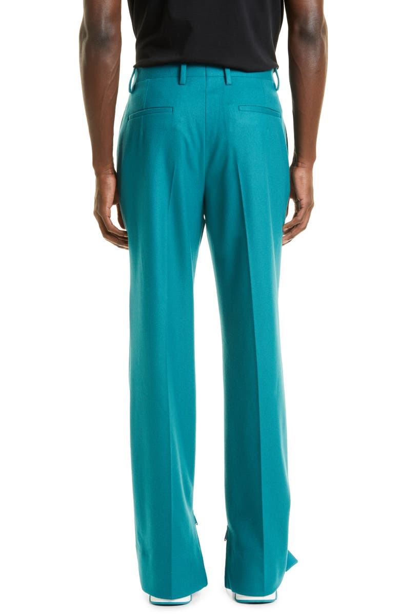 Off-White Gender Inclusive e Logo Slim Straight Leg Wool Blend Trousers, Alternate, color,