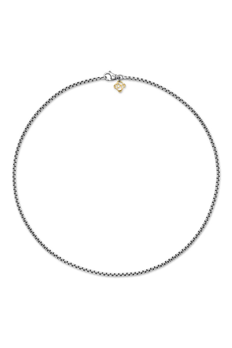 Box Chain Necklace in Sterling Silver with 14K Yellow Gold Accent, 2.7mm, Alternate, color, SILVER