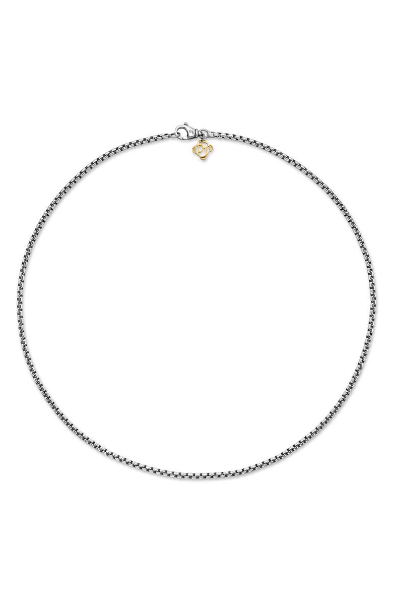 David Yurman Box Chain Necklace in Sterling Silver with 14K Yellow Gold Accent, 2.7mm, Alternate, color, Silver