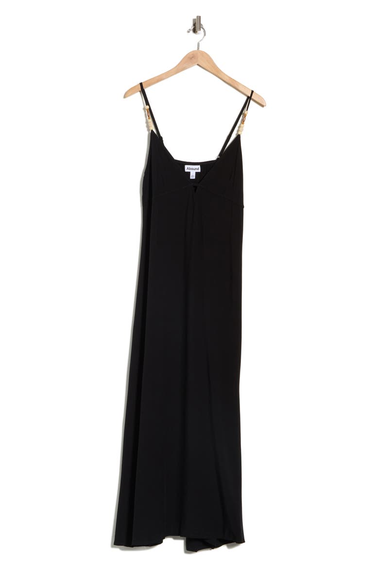 Strappy Beaded Cover-Up Maxi Dress, Alternate, color, BLACK