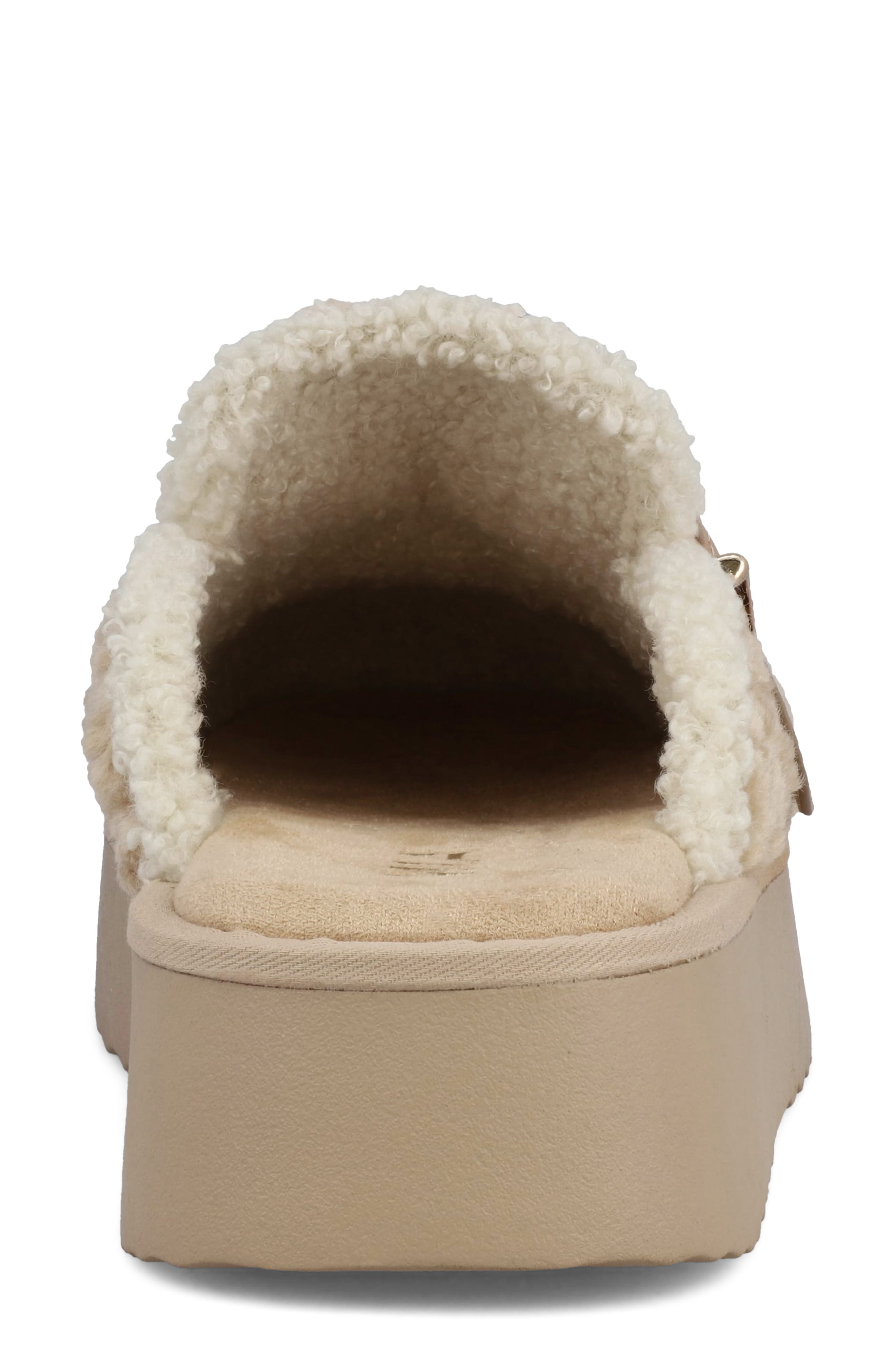 MIA Sugary Faux Shearling Platform Mule, Alternate, color, Natural