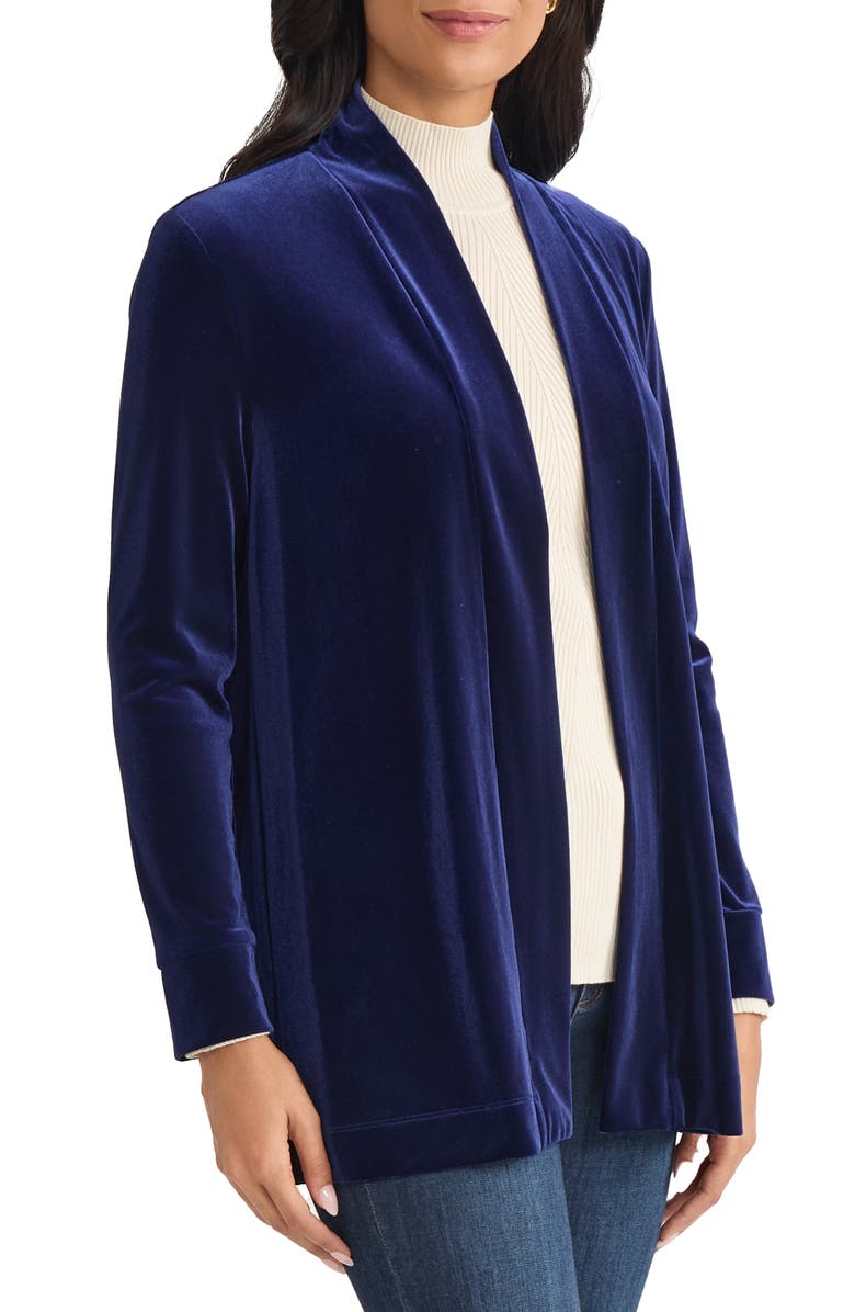 Jones New York Open Front Cardigan, Alternate, color, Dark Sapphire