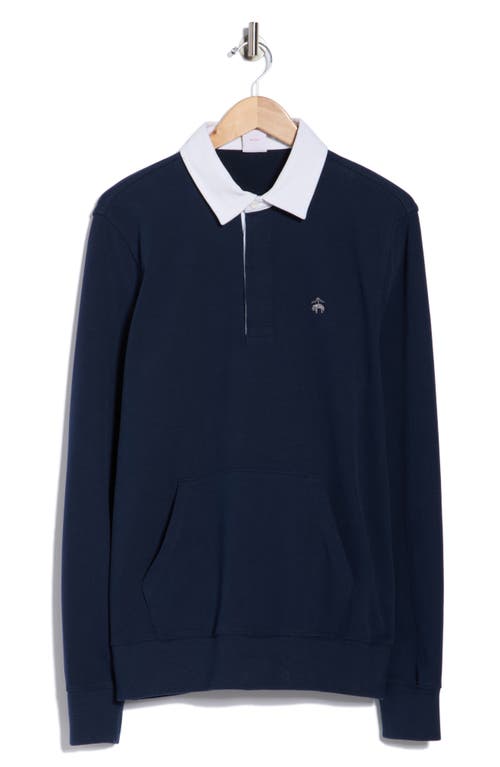 Brooks Brothers Long Sleeve Cotton Polo In Blue