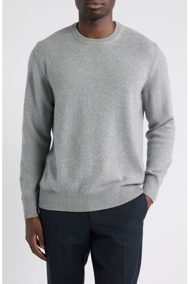 Cashmere Crewneck Sweater, Main, color, LIGHT GREY
