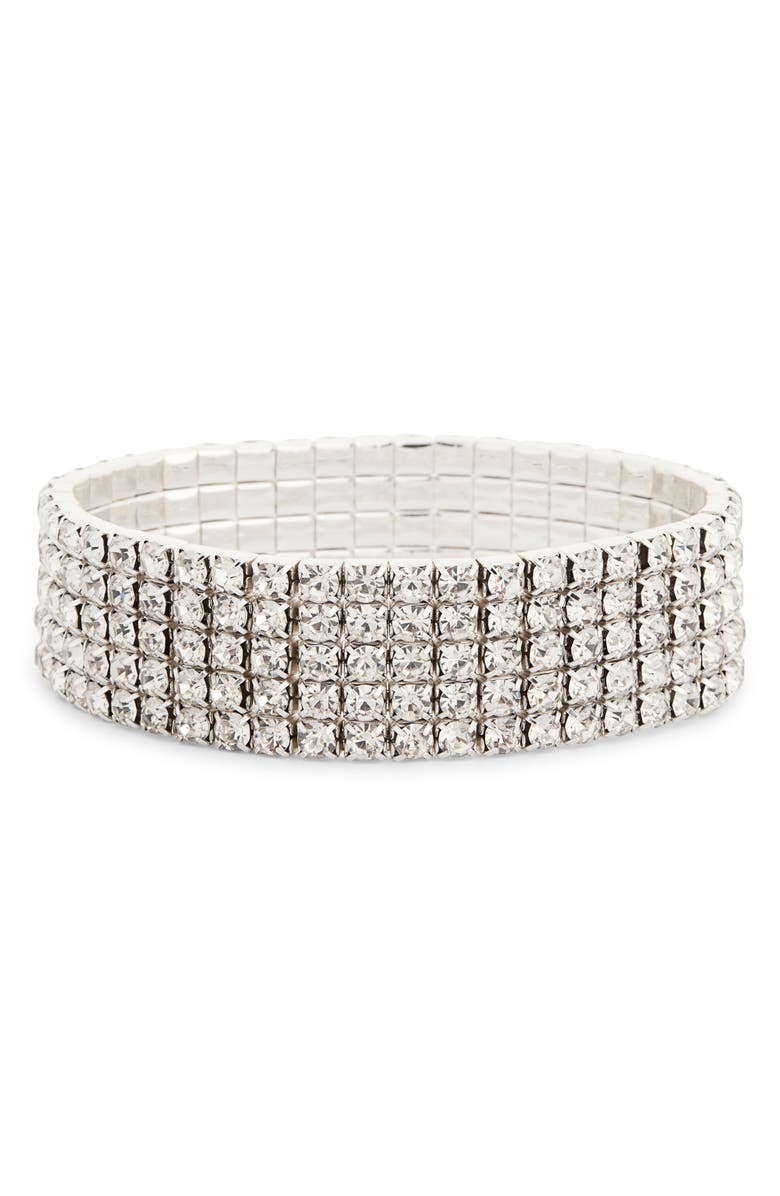 NORDSTROM RACK Crystal Pavé Stretch Bracelet, Main, color,
