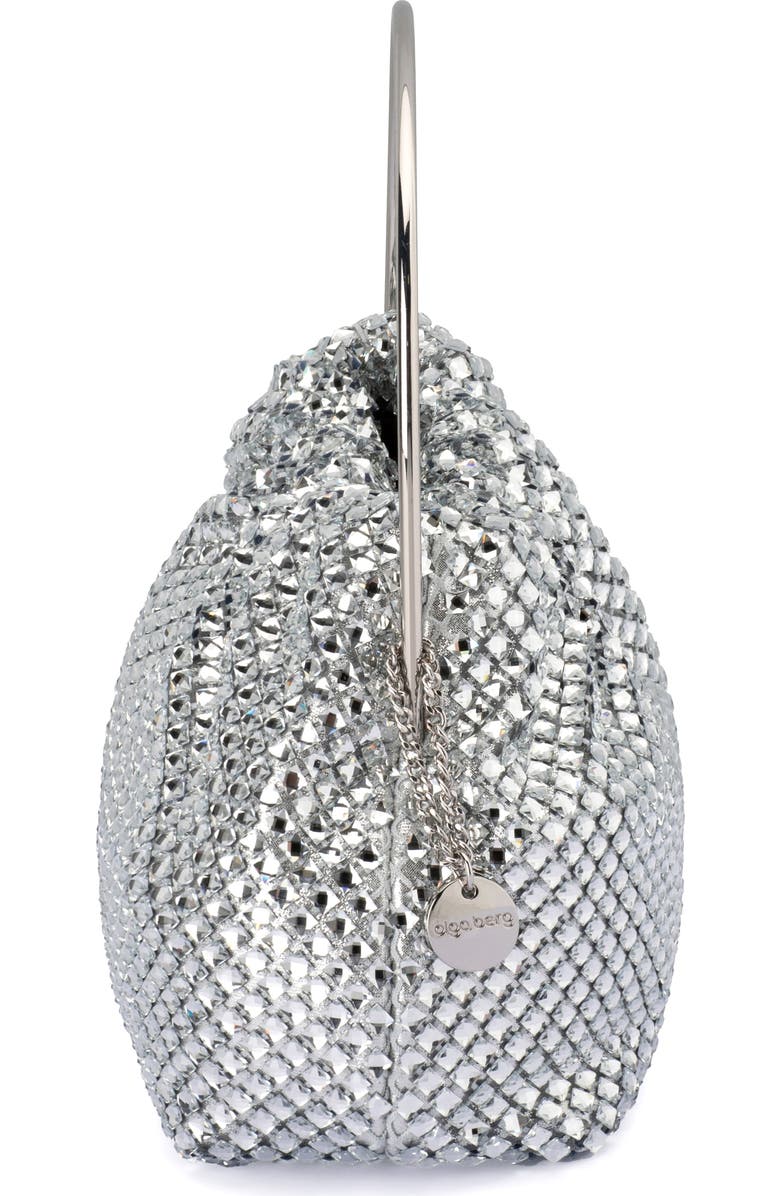 Olga Berg Whitney Crystal Top Handle Clutch, Alternate, color, Silver