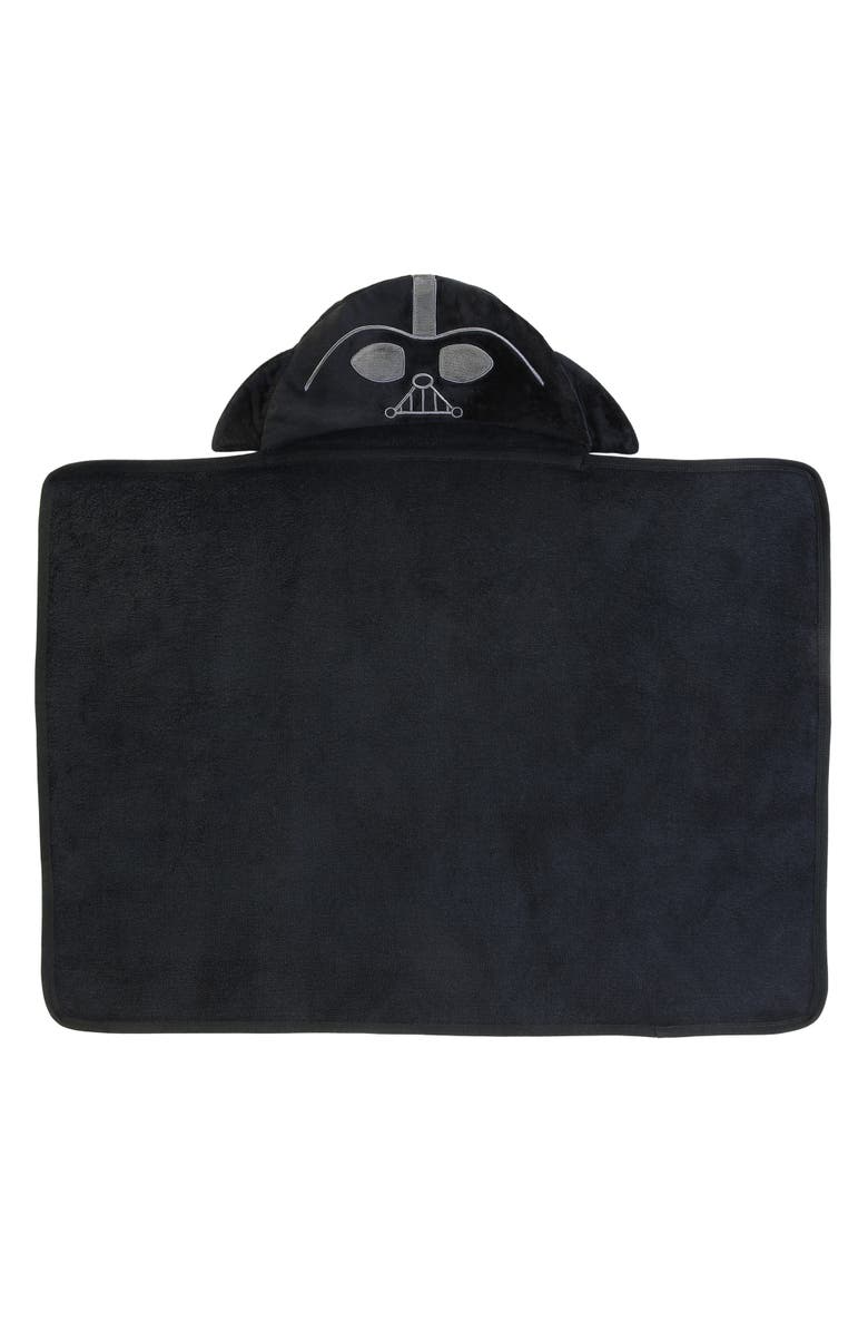 Lambs & Ivy Star Wars Darth Vader Black Luxury Cotton Hooded Baby Bath Towel, Alternate, color, Black